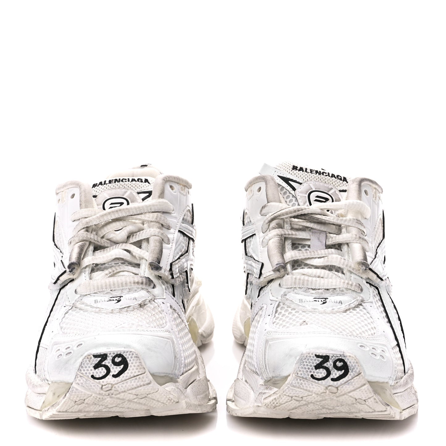 Mesh Rubber Monocolor Womens Runner Sneakers 39 White