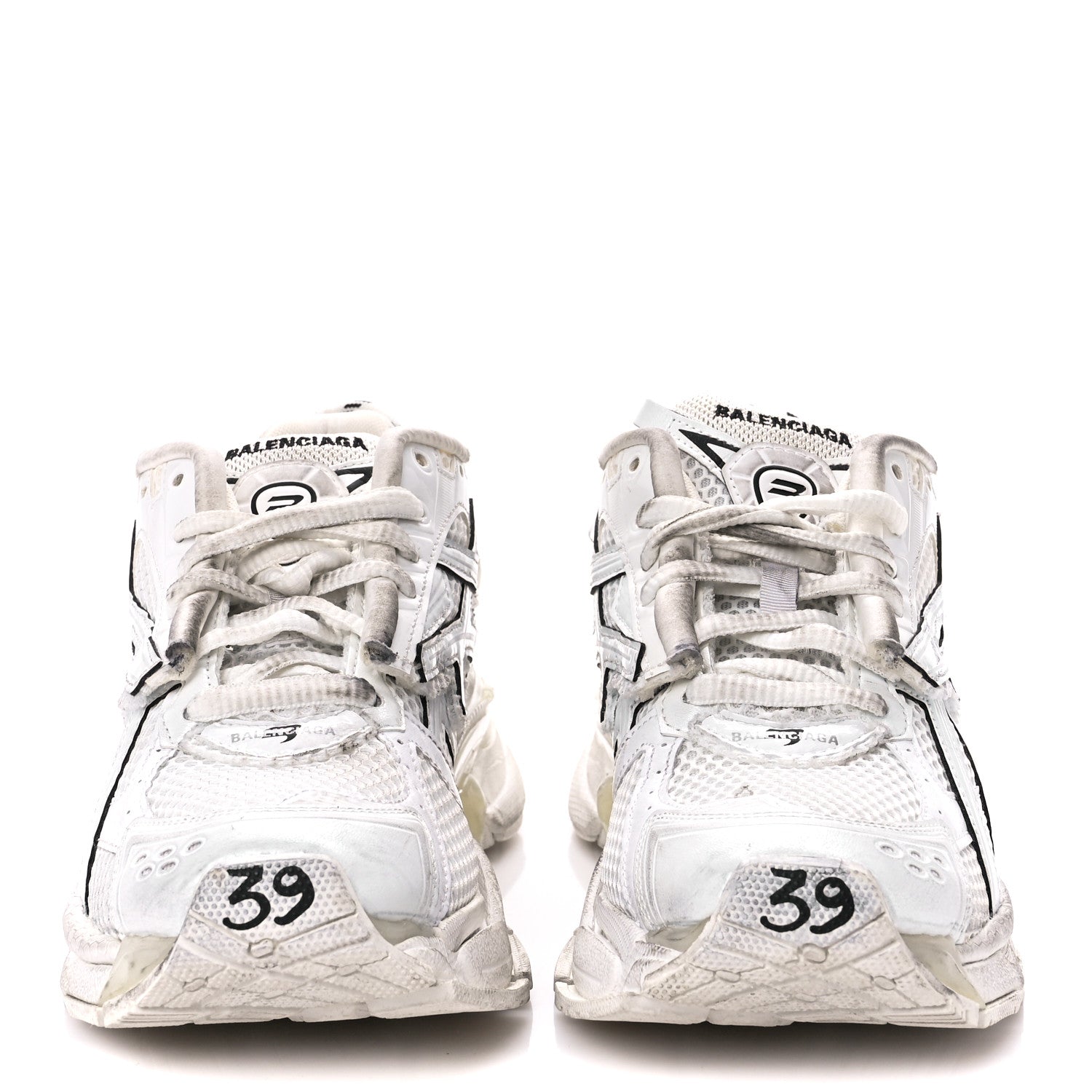 Balenciaga Mesh Rubber Monocolor Womens Runner Sneakers 39 White 2 of 9