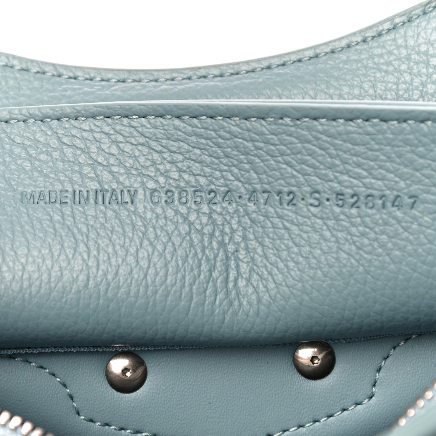 Grained Calfskin Neo Classic Silver Hardware Mini City Blue Grey