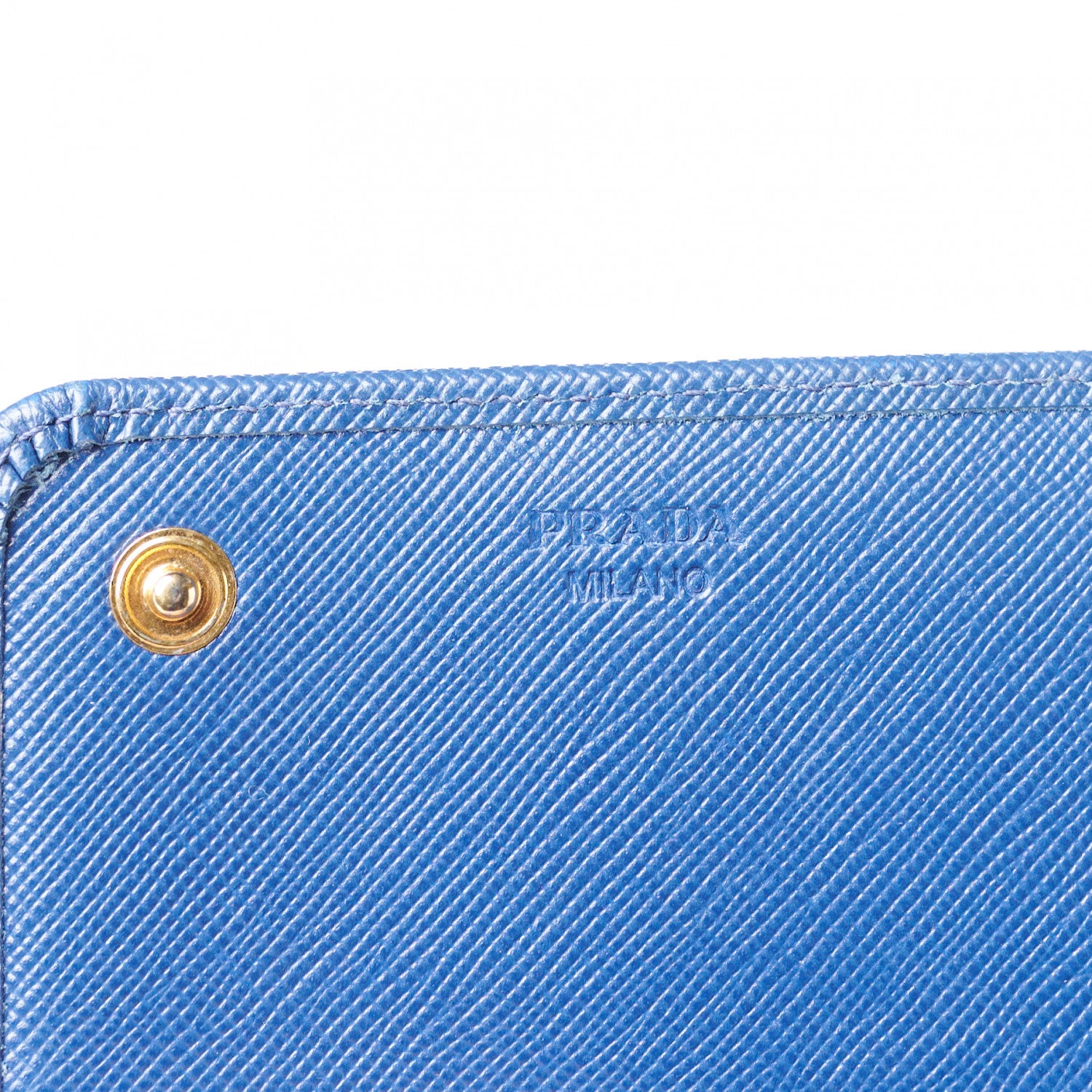Prada Saffiano Metal Continental Flap Wallet Bleuette 6 of 14