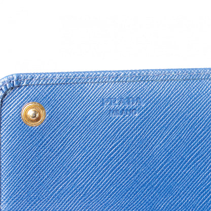 Prada Saffiano Metal Continental Flap Wallet Bleuette 6 of 14