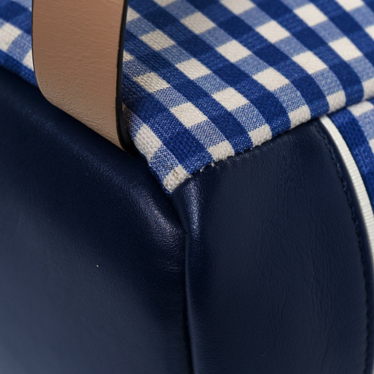Coated Canvas Childrens Gingham Backpack Blue White