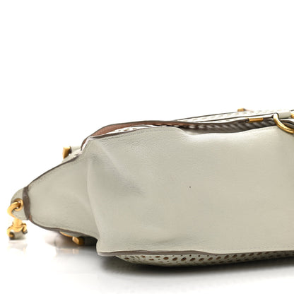 Chloe Calfskin Perforated Medium Marcie Satchel Grey 9 of 13