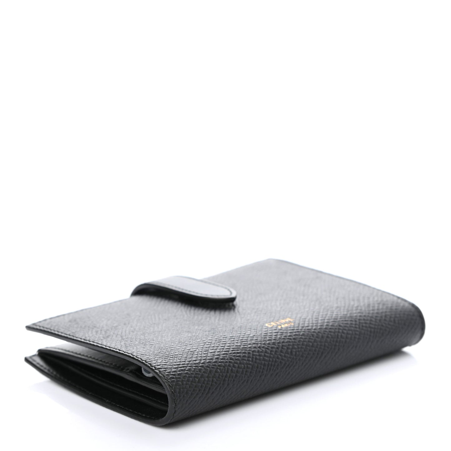 Grained Calfskin Medium Multifunction Strap Wallet Black