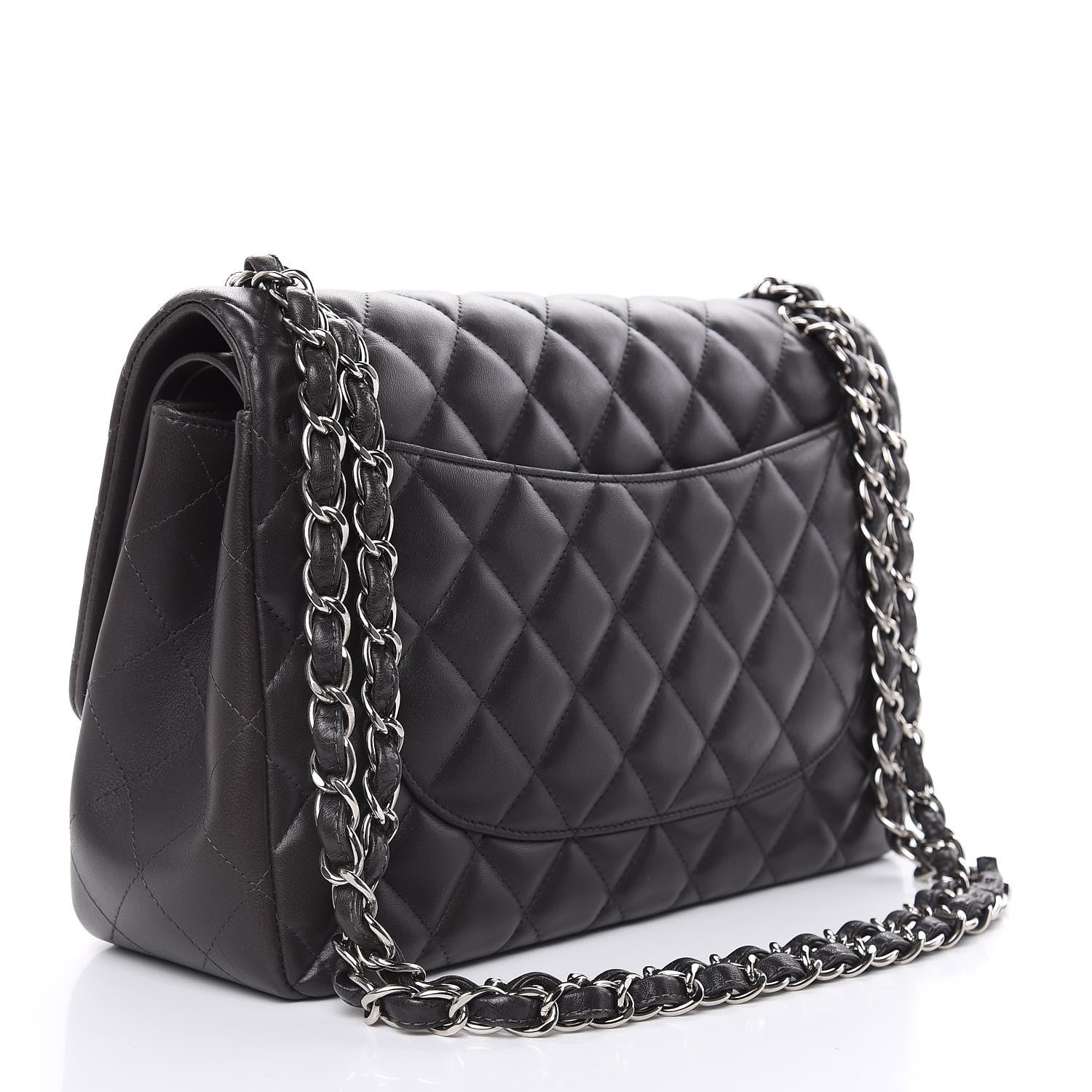 Chanel Lambskin Quilted Jumbo Double Flap Dark Grey 3 of 14