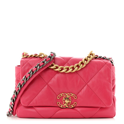 Chanel Goatskin Quilted Medium Chanel 19 Flap Pink 1 of 11