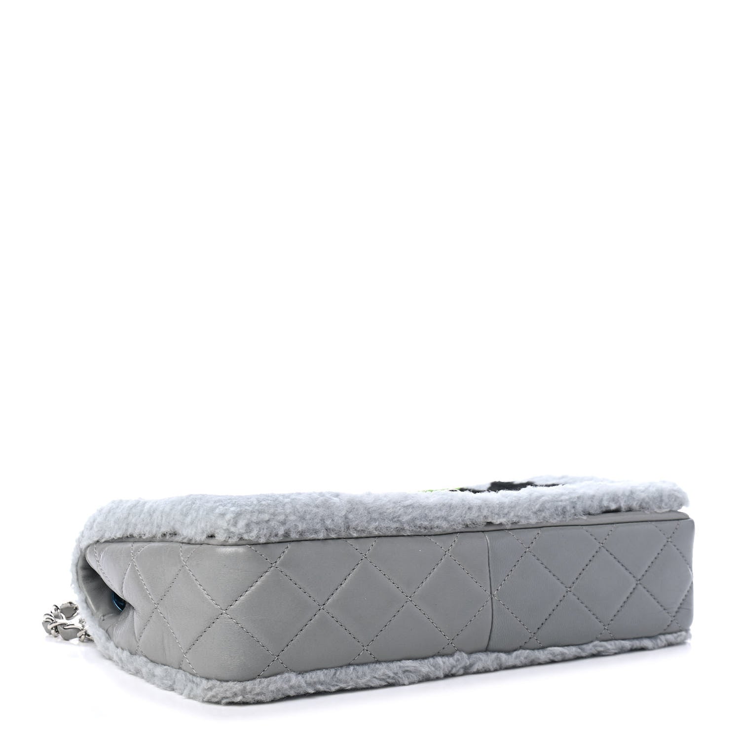 Chanel Shearling Lambskin Medium Chanel 100% Flap Grey 3 of 5