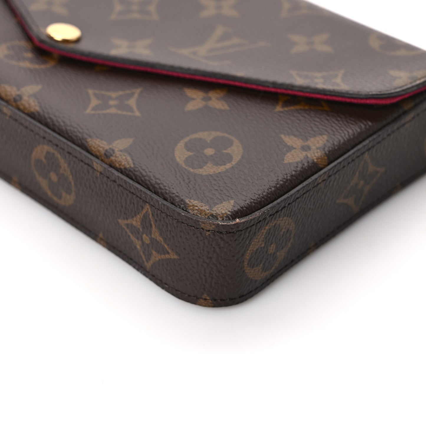 Monogram Pochette Felicie Chain Wallet Fuchsia