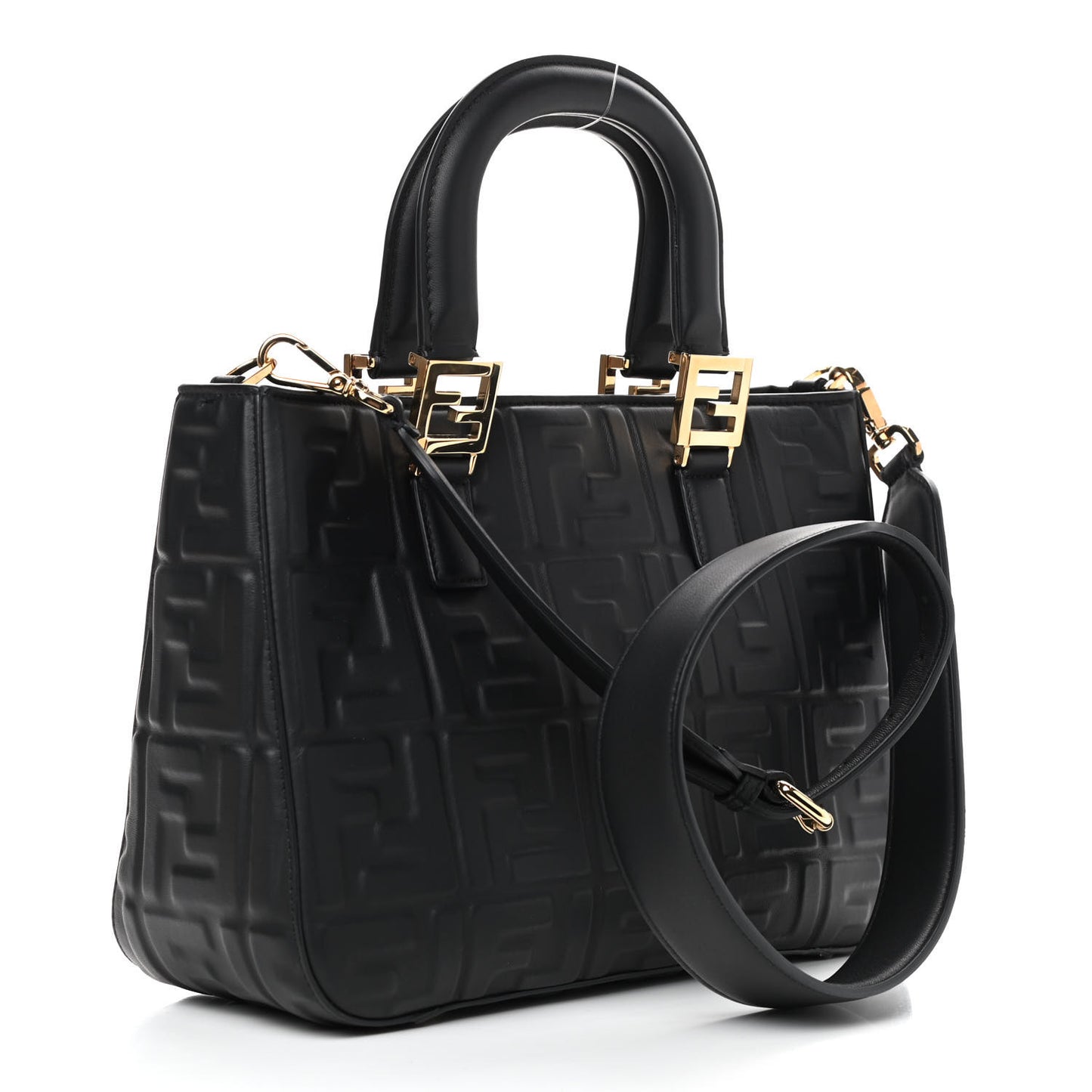 Nappa FF 1974 Embossed Small FF Tote Black