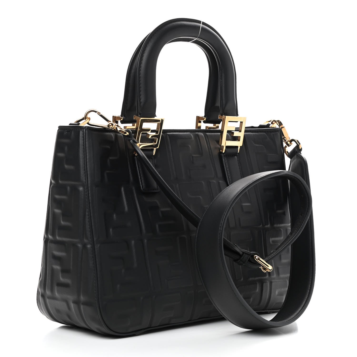 Fendi Nappa FF 1974 Embossed Small FF Tote Black 3 of 8