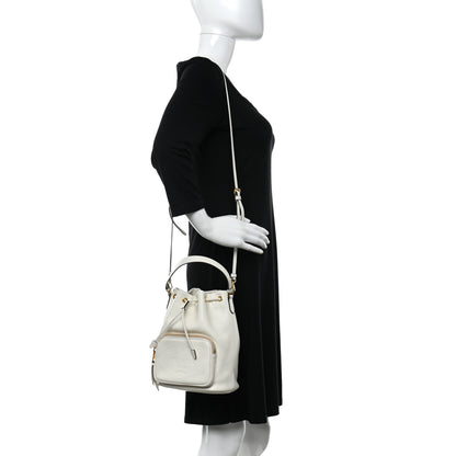 Prada Glace Calfskin Logo Mini Bucket Crossbody Bag White 2 of 11