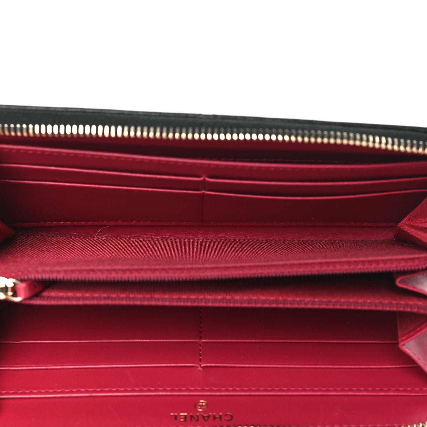 Lambskin Quilted 19 Long Zipped Around Wallet Black