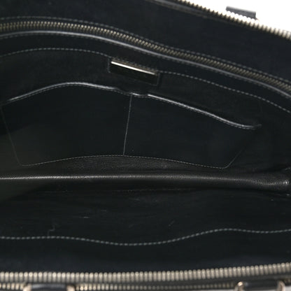 Prada Saffiano Cuir Travel Front Zip Pocket Briefcase Black 4 of 8
