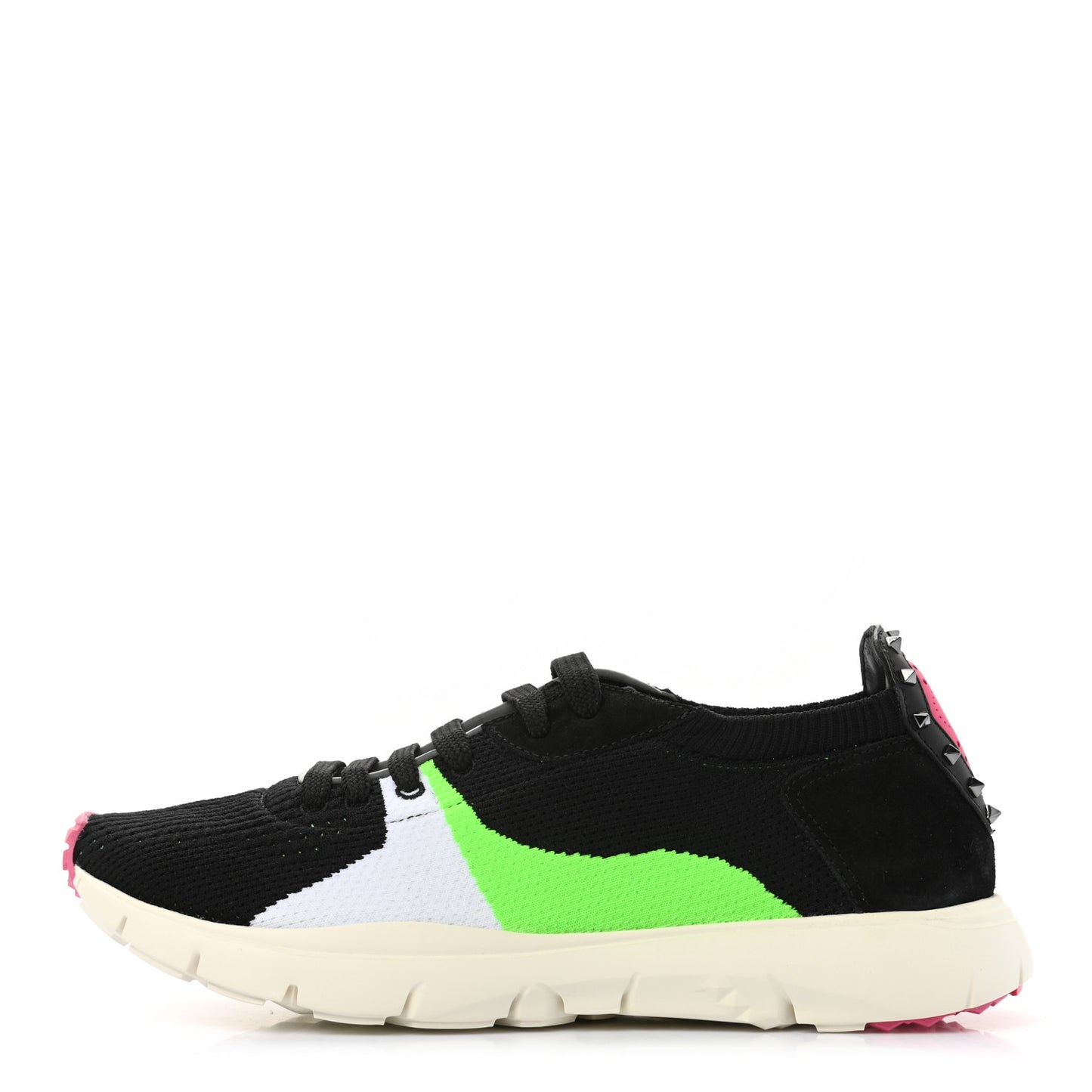 Fabric Knit Mens Rockstud Sound Low Sneakers 41 Black Multicolor