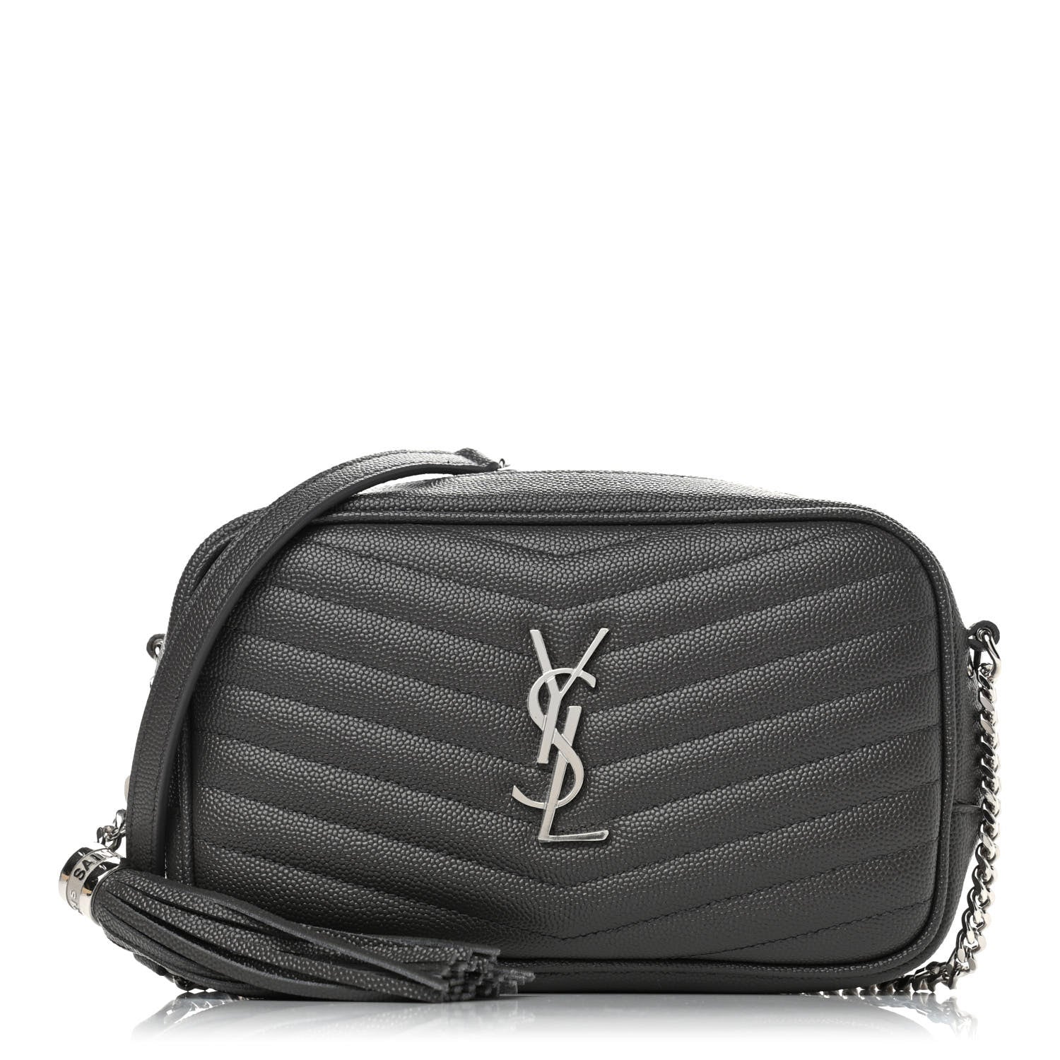 Saint Laurent Grain De Poudre Matelasse Monogram Mini Lou Camera Bag Asphalt 1 of 4