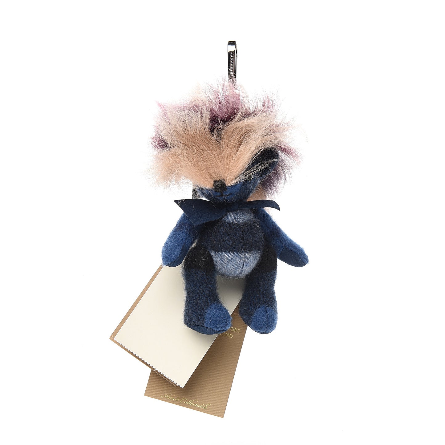 Cashmere Check Punk Thomas Bear Bag Charm Cadet Blue