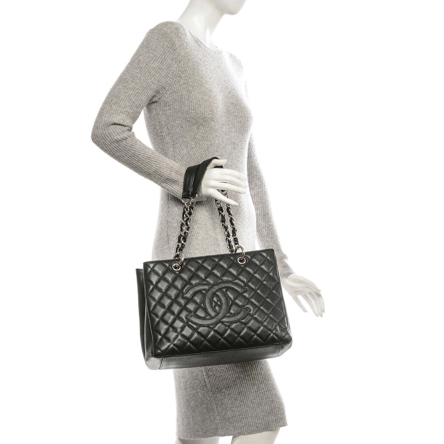 Chanel Caviar Quilted Grand Shopping Tote GST Black 2 of 8