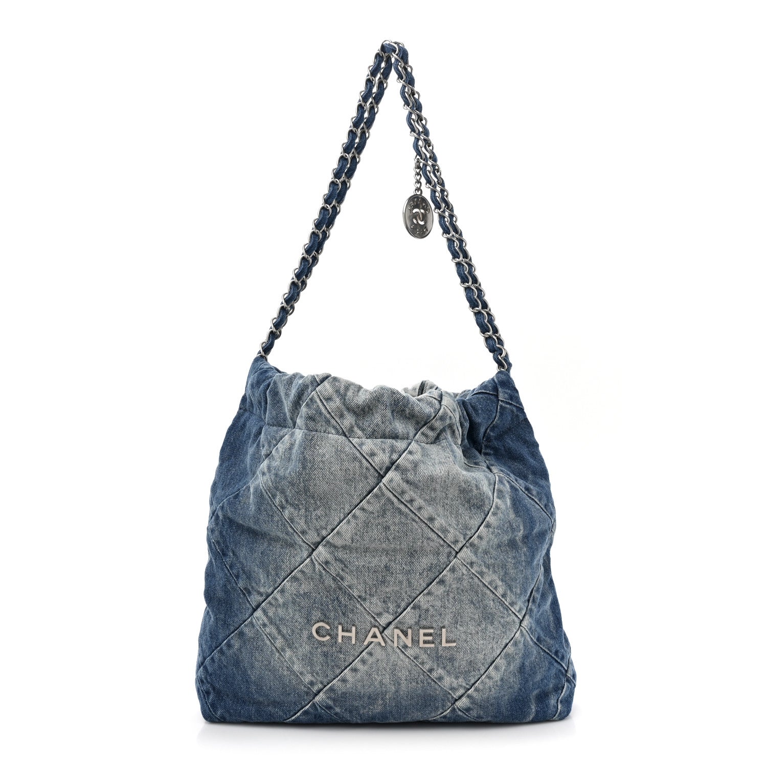Chanel Denim Quilted Small Chanel 22 Blue 1 of 12