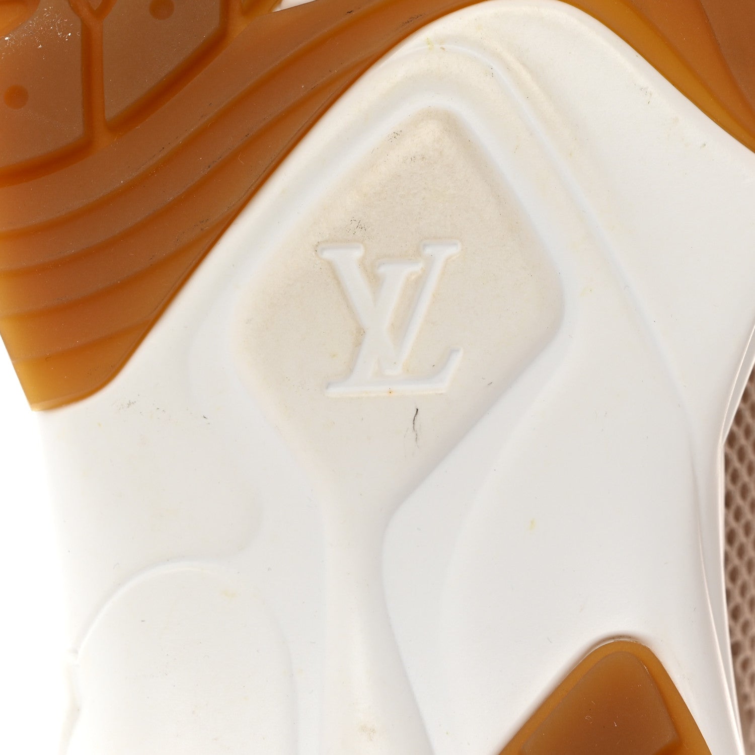 Louis Vuitton Patent Calfskin Technical Mesh Monogram Run 55 Sneakers 39 Beige Pink White 8 of 8