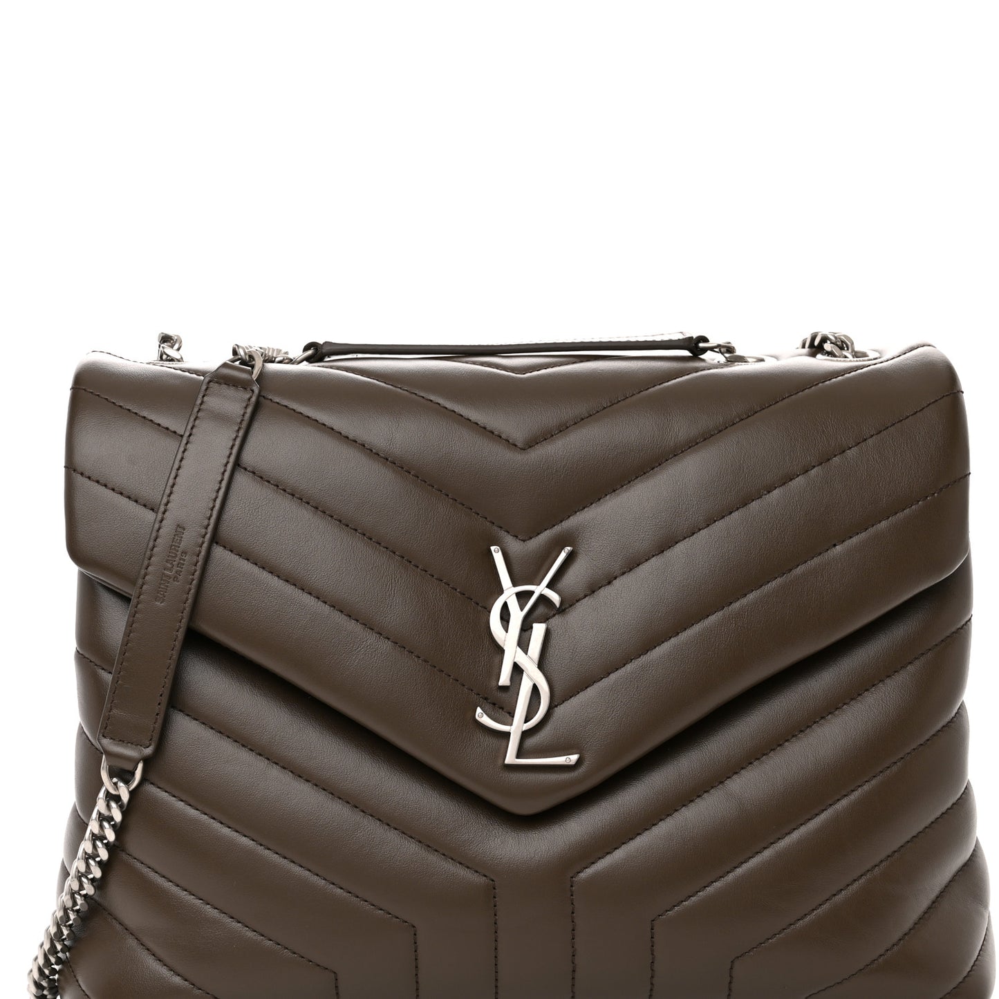Calfskin Y Quilted Monogram Medium Loulou Chain Satchel Faggio