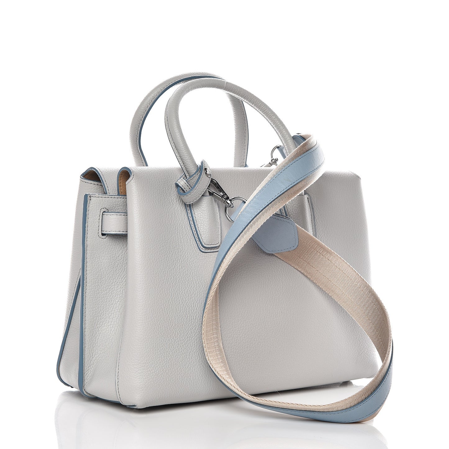 Grained Calfskin Medium Milla Tote Whisper Grey