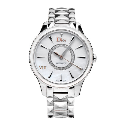 Christian Dior Stainless Steel Diamond Mother of Pearl 36mm Dior VIII Montaigne Automatic Watch 1 of 8