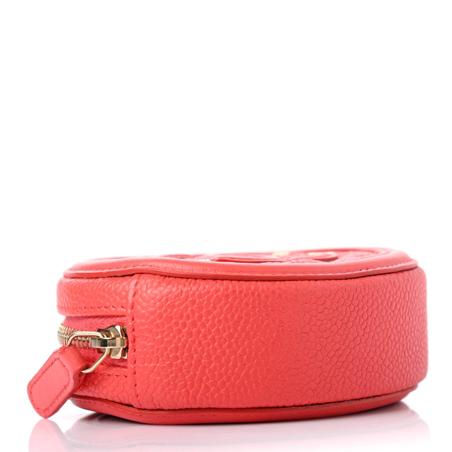 Chanel Caviar Quilted Filigree Zip Around Classic Coin Purse Red 3 of 4