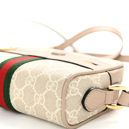 Gucci GG Supreme Monogram Textured Calfskin Web Mini Ophidia Shoulder Bag Beige Mystic White Oatmeal 9 of 9