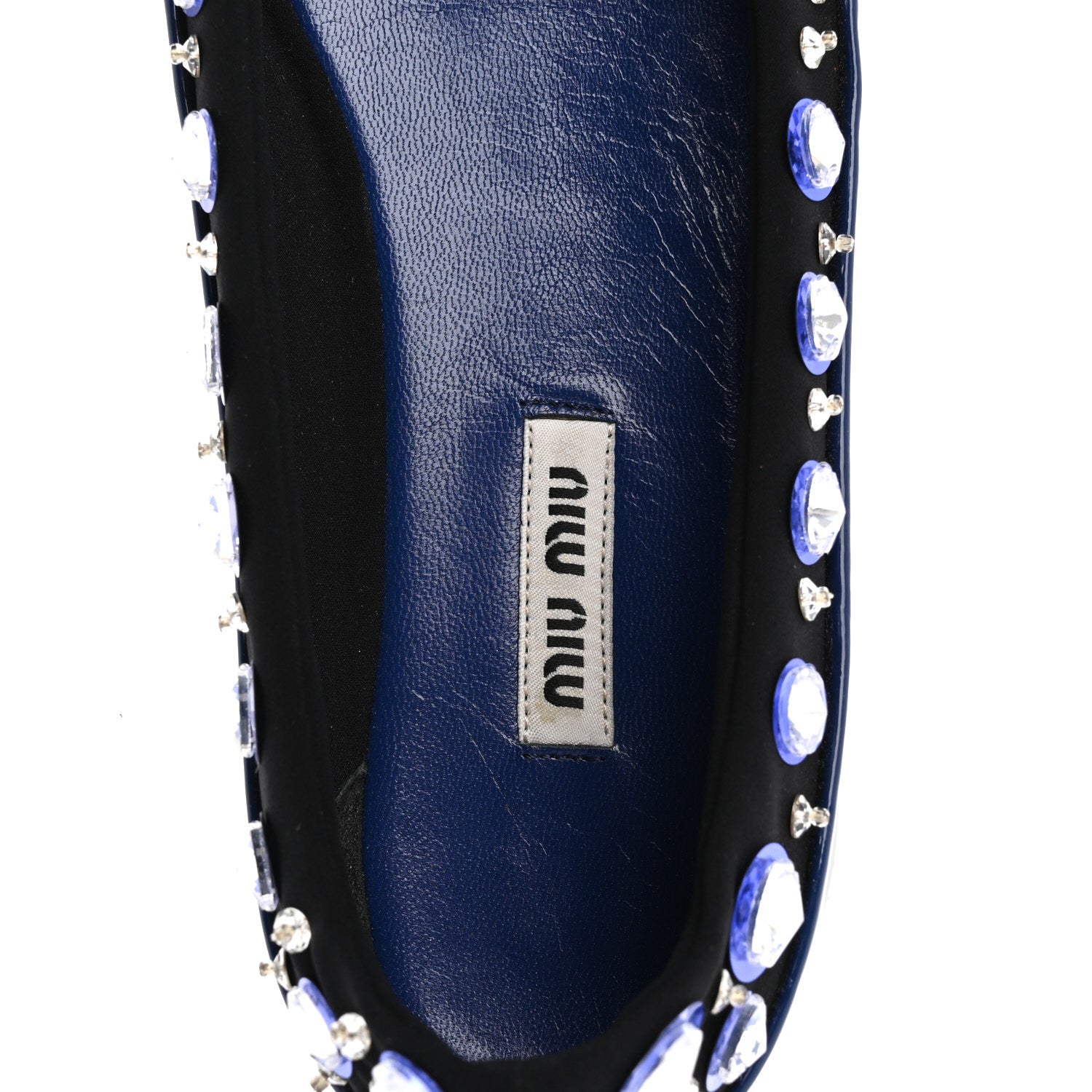 Miu Miu Patent Sequin Beaded Flats 35.5 Blue 7 of 10