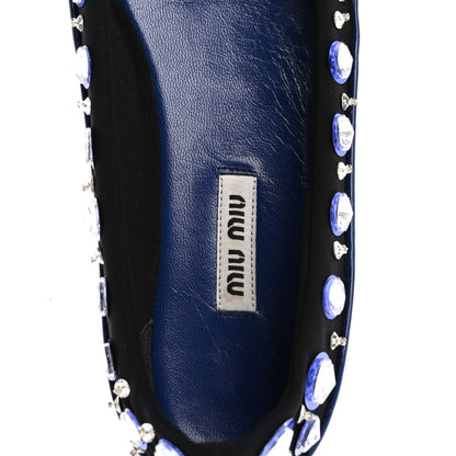 Miu Miu Patent Sequin Beaded Flats 35.5 Blue 7 of 10