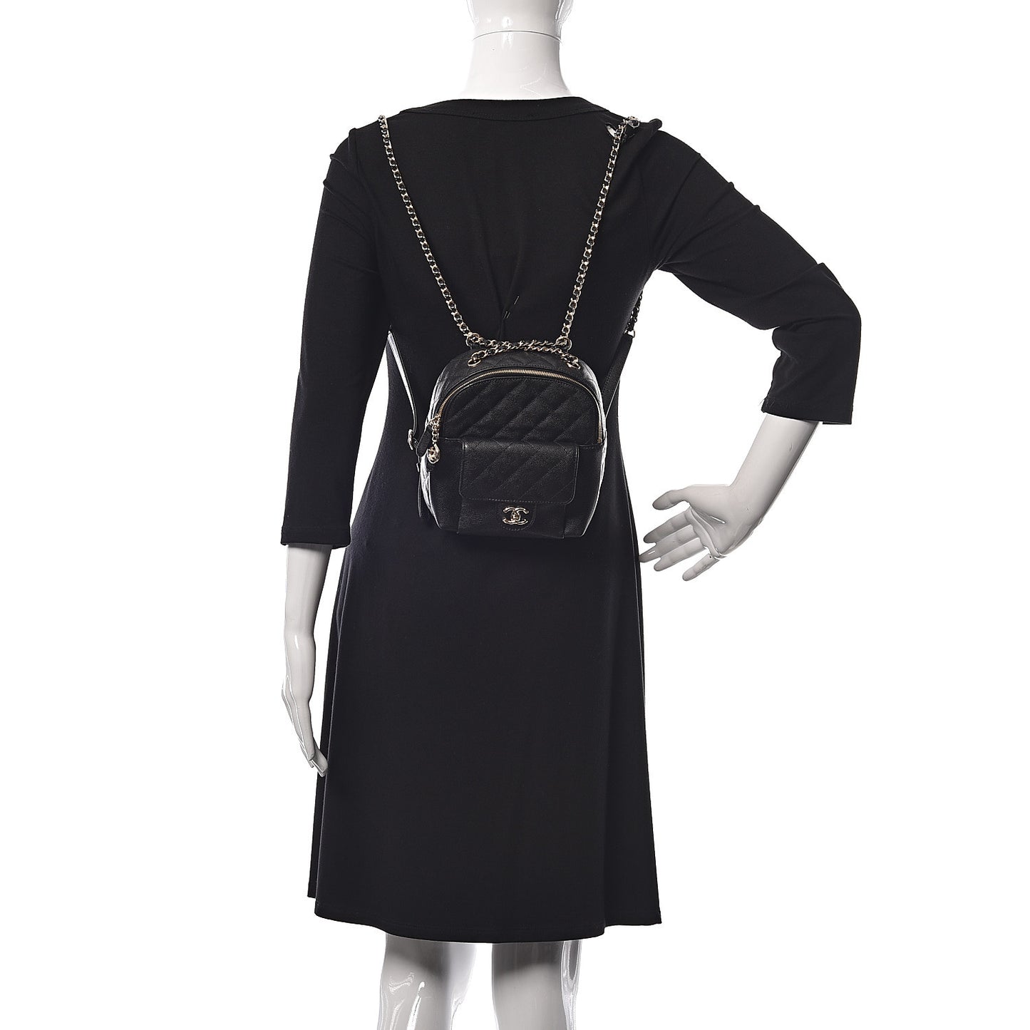 Caviar Quilted Small CC Day Backpack Black