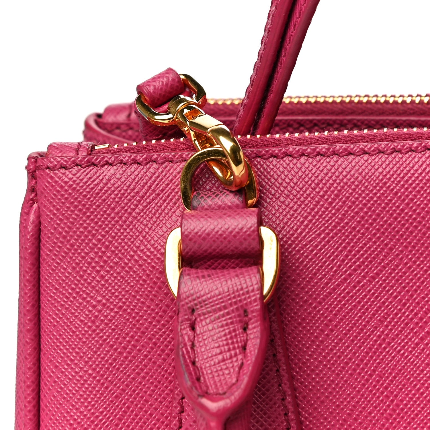 Prada Saffiano Lux Micro Galleria Double Zip Tote Fuxia 11 of 12