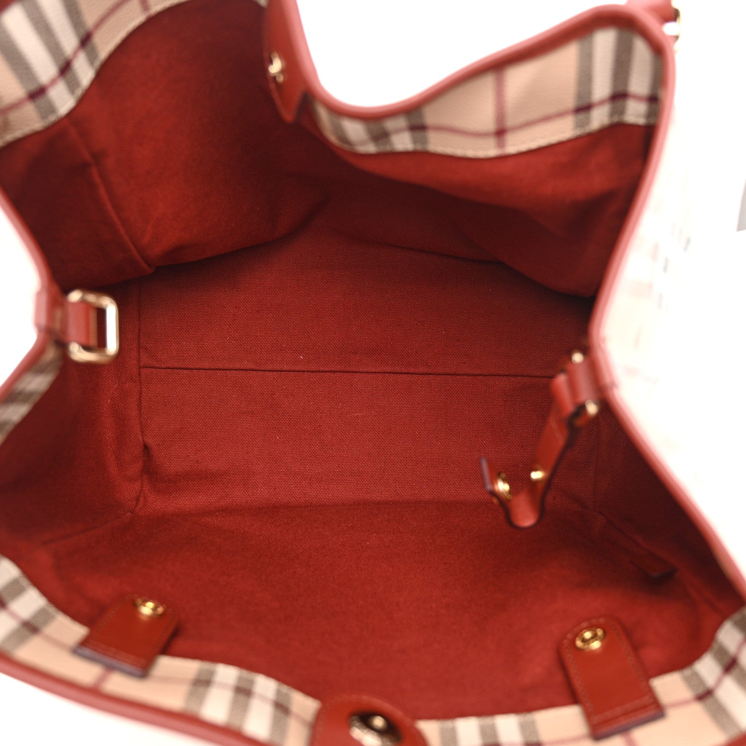Burberry Haymarket Check Small Canterbury Tote Military Red 6 of 10