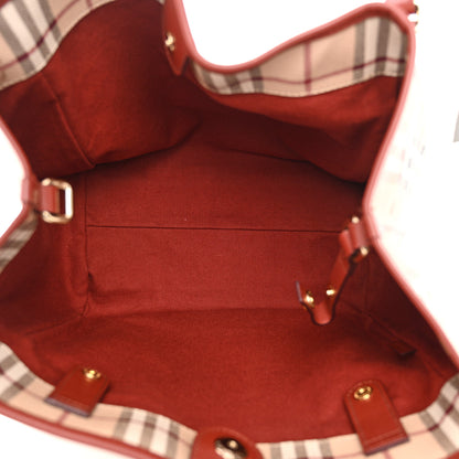 Burberry Haymarket Check Small Canterbury Tote Military Red 6 of 10