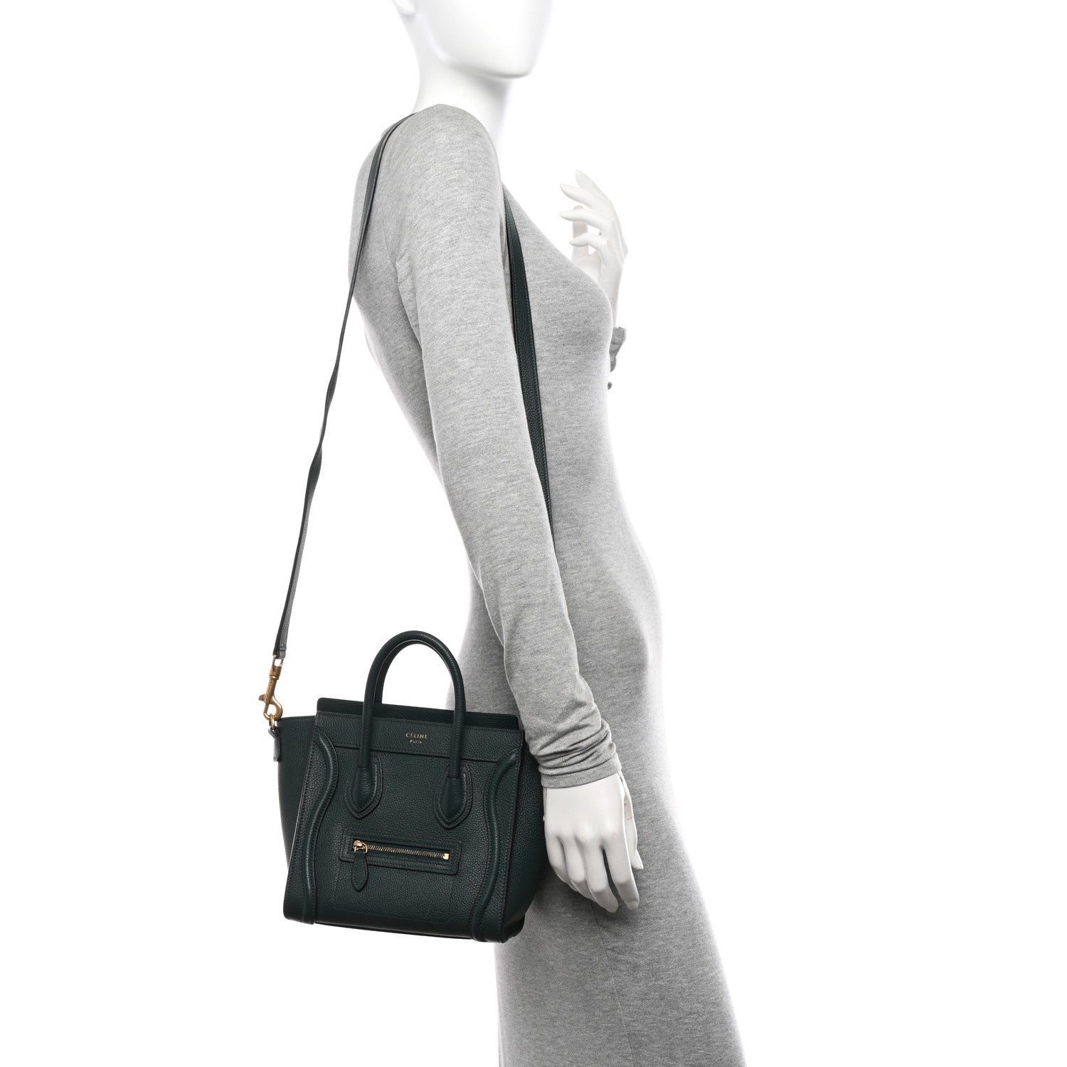 Celine Drummed Calfskin Nano Luggage Amazone 2 of 9