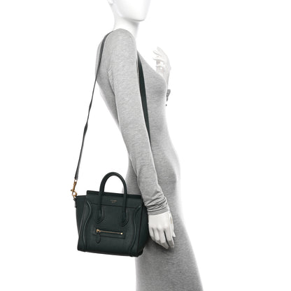 Celine Drummed Calfskin Nano Luggage Amazone 2 of 9