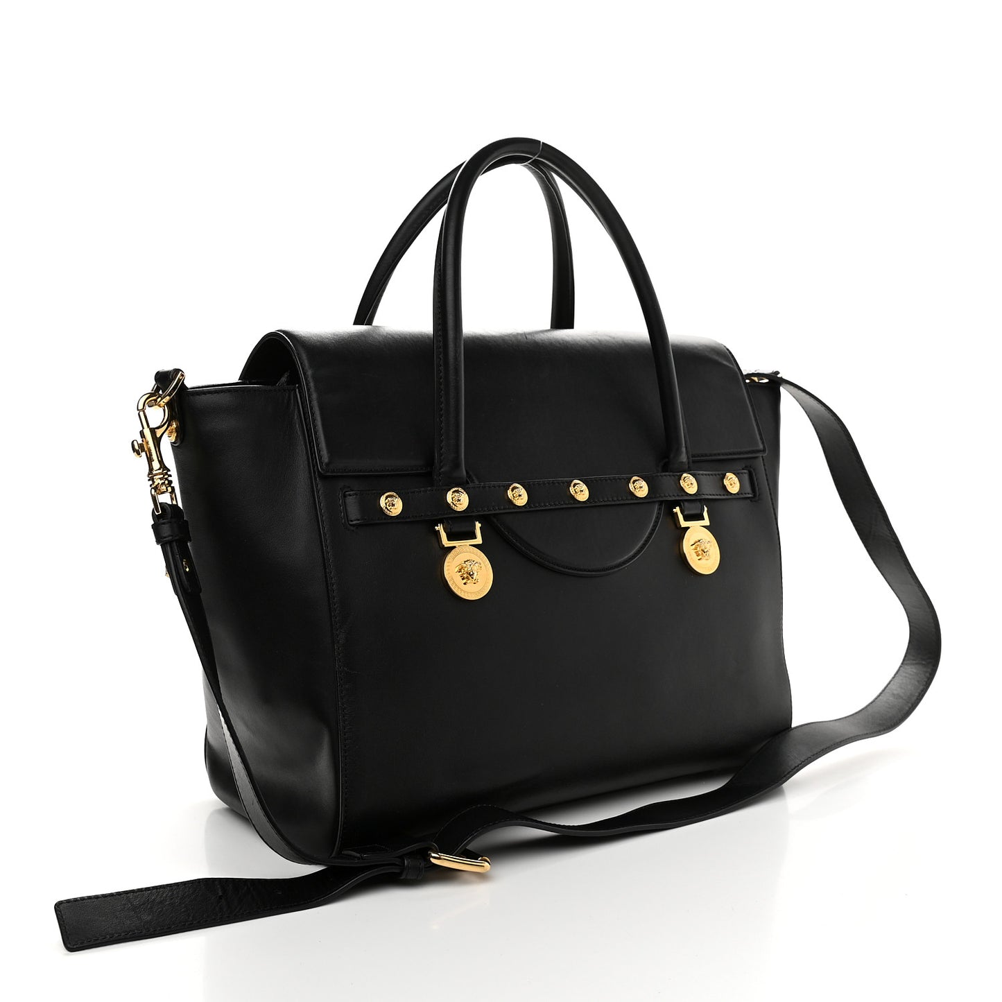 Calfskin Medusa Coin Tote Black