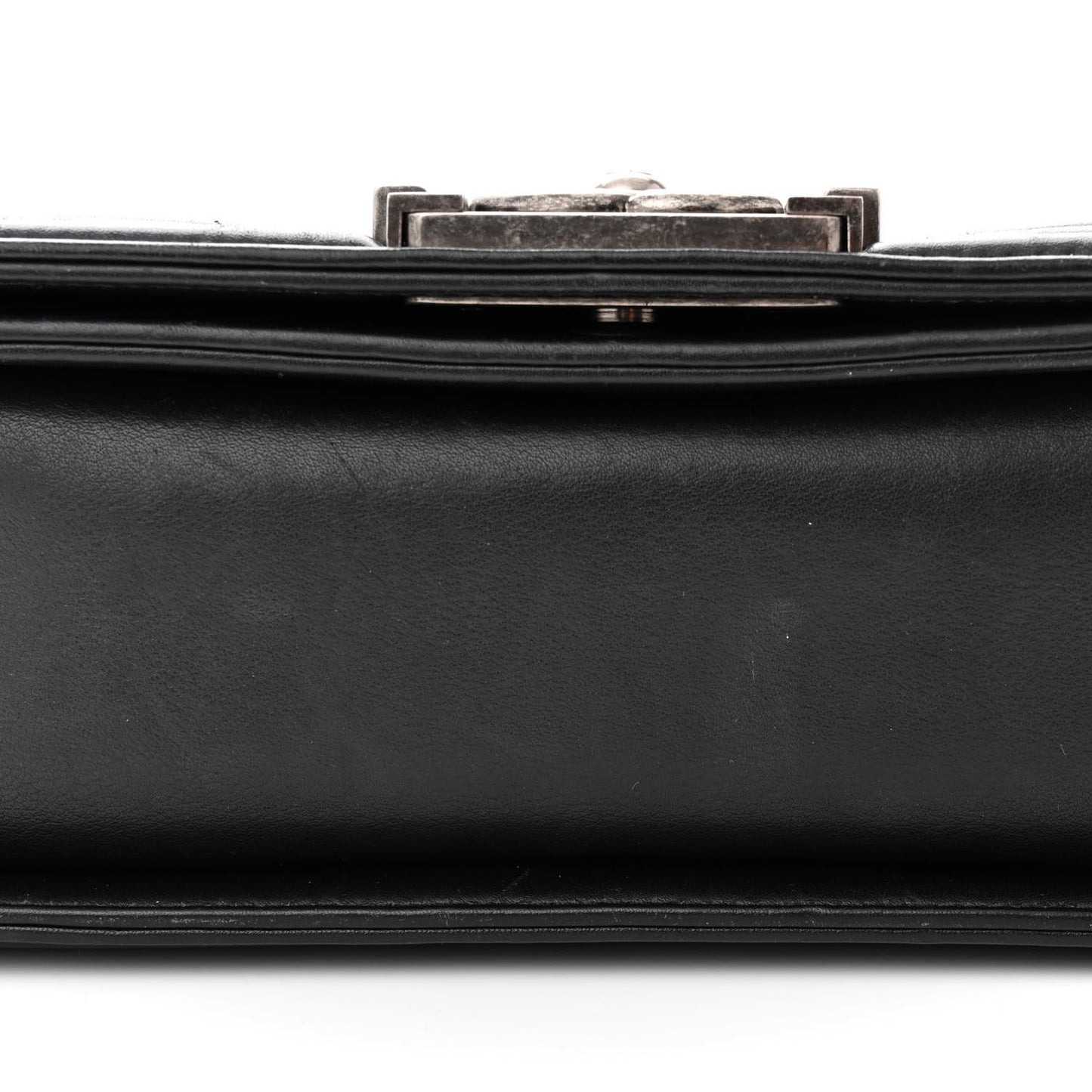 Calfskin Quilted Small Boy Flap Black