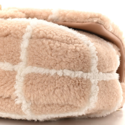 Chanel Shearling Lambskin Large Fluffy Tartan Single Flap Beige White 10 of 10