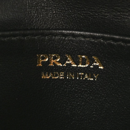 Prada Nappa Quilted Metal Patchwork Triangle Logo Card Holder With Strap Black 5 of 9