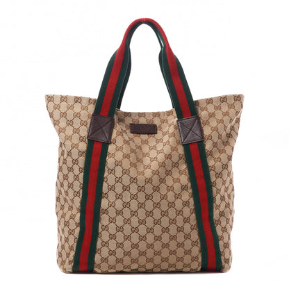 Gucci GG Monogram Medium Web Handle Vertical Tote Dark Brown 1 of 10