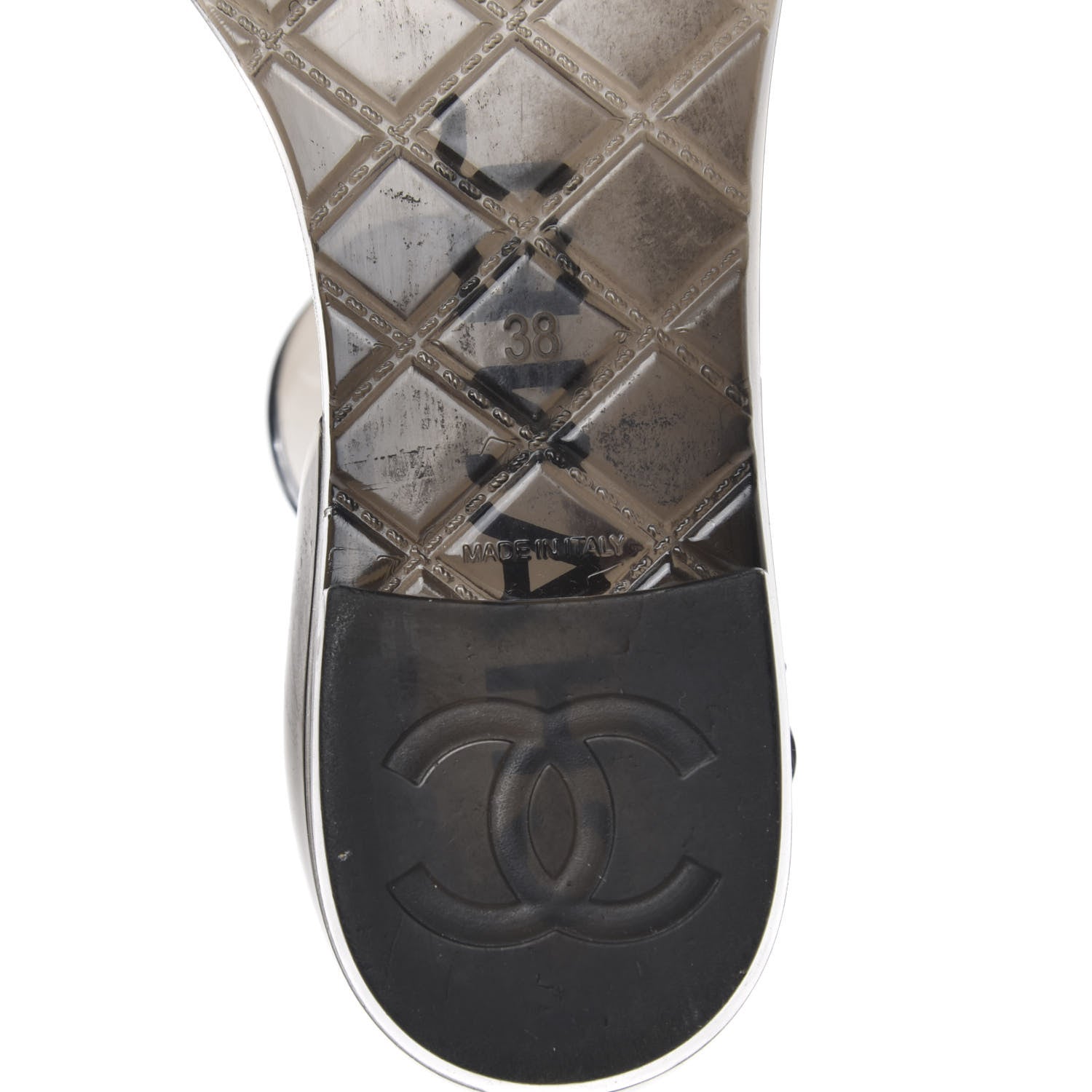Chanel Jelly Camellia CC Sandals 38 Grey 7 of 7