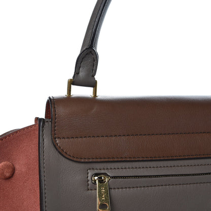 Celine Calfskin Suede Large Tri-Color Trapeze Terracotta 11 of 11