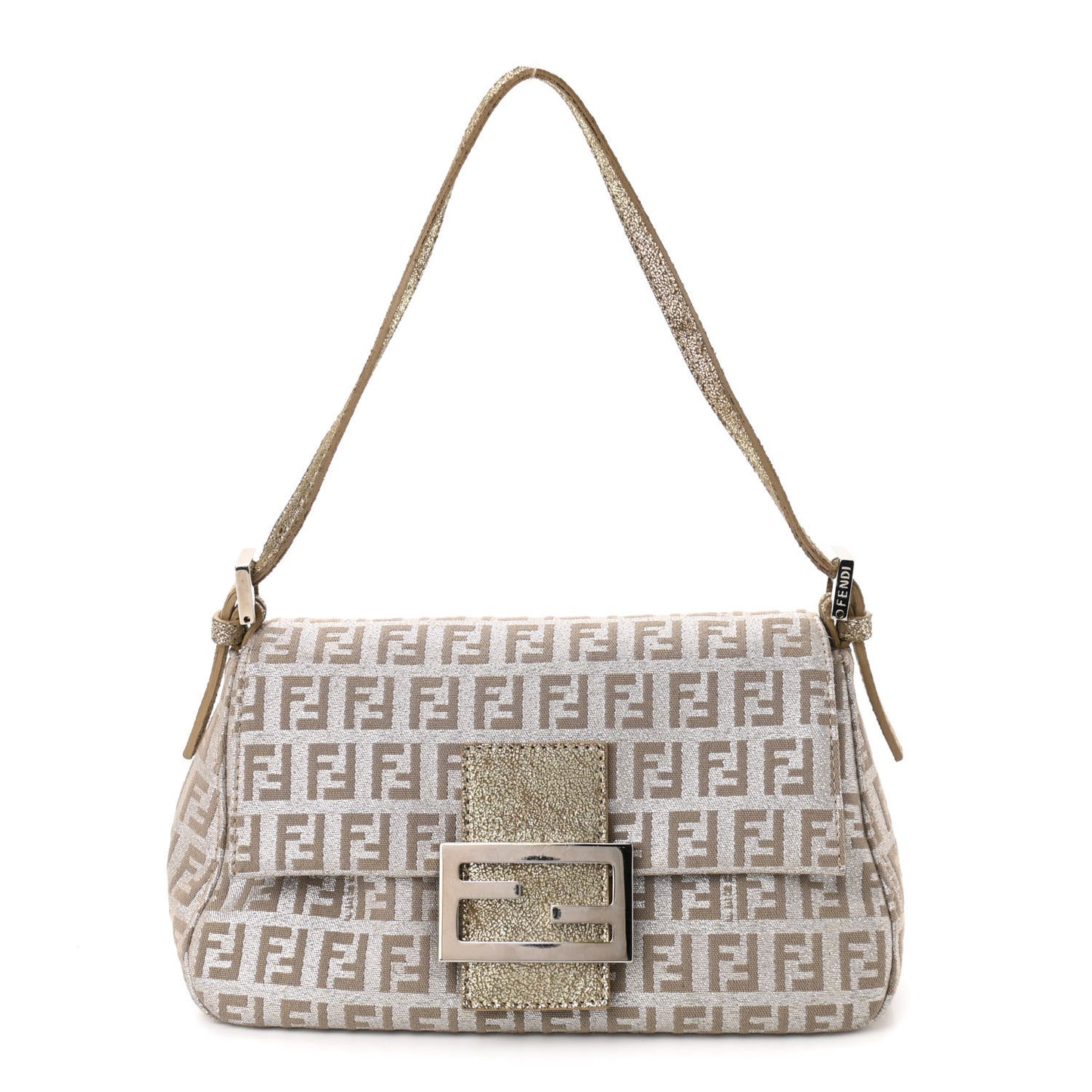Metallic Jacquard Zucchino Suede Mini Mama Baguette Peltro Argento Sabbia