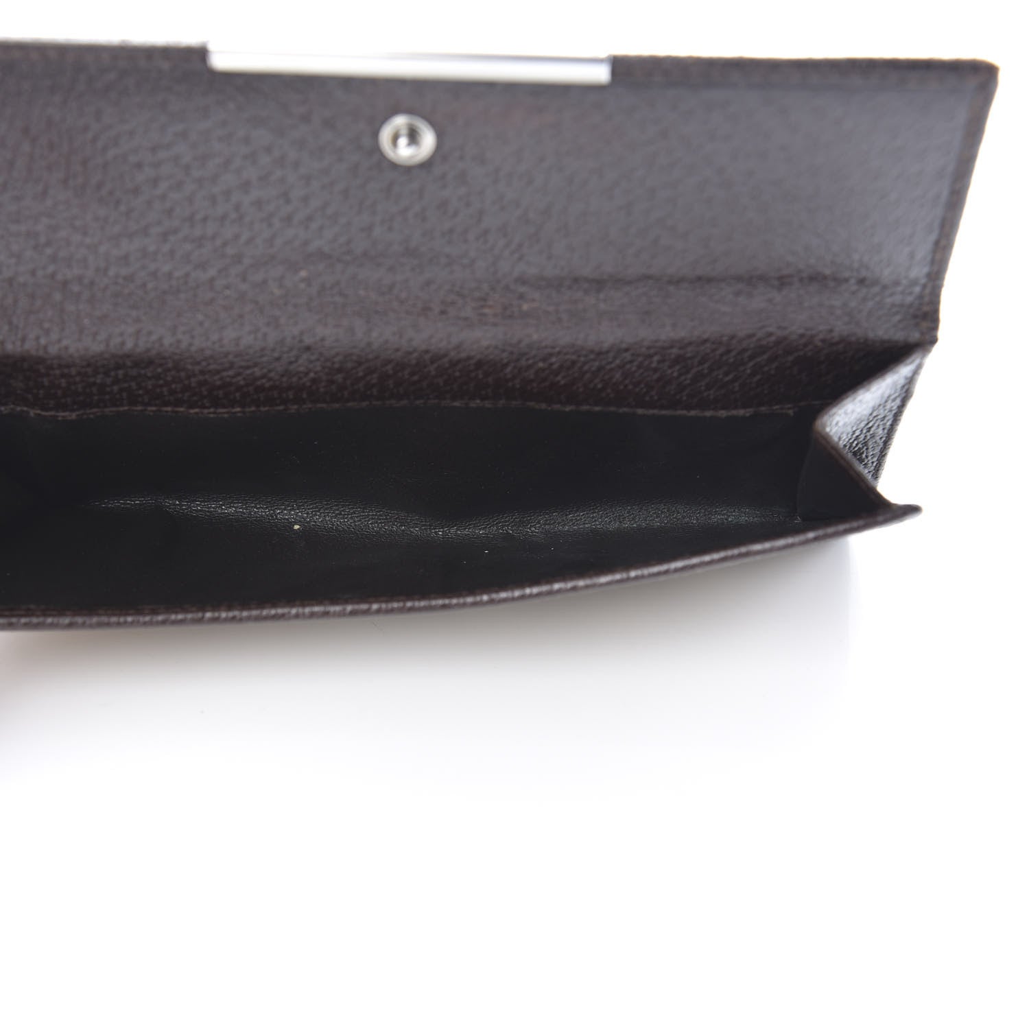 Gucci Monogram Metal Bar Continental Flap Wallet Beige Ebony Dark Brown 4 of 13