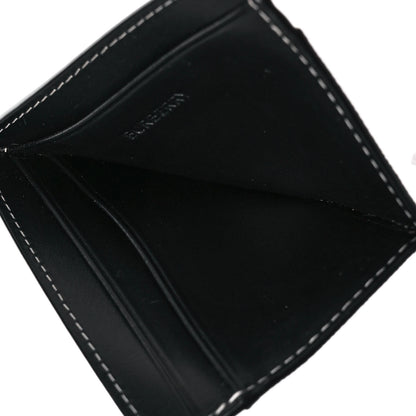 Burberry Gingham Check Calfskin Card Case Black White 5 of 9