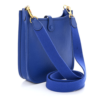 Hermes Taurillon Clemence Evelyne TPM Bleu Royal 3 of 11