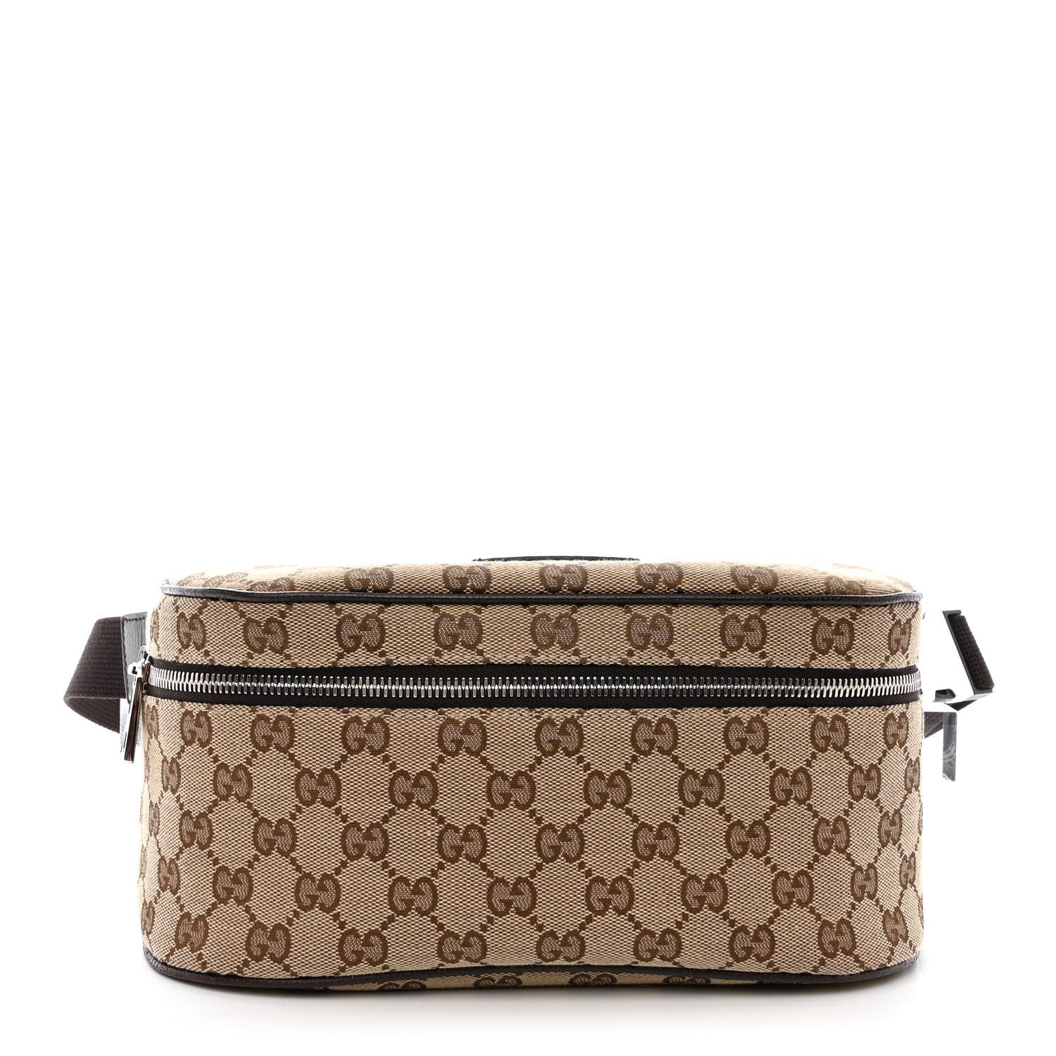 Gucci Monogram Dollar Calfskin Waist Pouch Beige Ebony Testa di Moro Marrone Scuro 1 of 10
