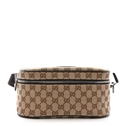 Gucci Monogram Dollar Calfskin Waist Pouch Beige Ebony Testa di Moro Marrone Scuro 1 of 10