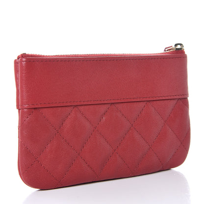Chanel Sheepskin Quilted Small Vintage Mademoiselle Cosmetic Case Red 3 of 11